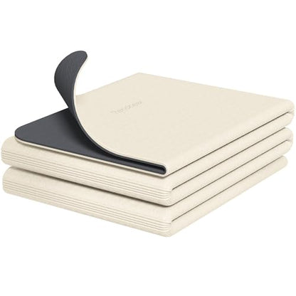 Readaeer Foldable Yoga Mat for Travel Folding Yoga Mat 6mm Thick with Carrying Bag, Non-Slip TPE Exercise Pilates Mat for 72" L x 24" W x 0.24 Inch - color: Beige