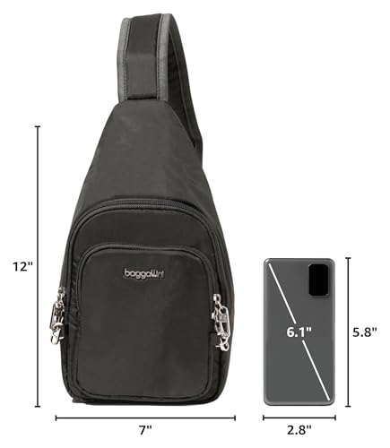 Baggallini Securtex Anti-Theft Daytripper Sling - color: Charcoal
