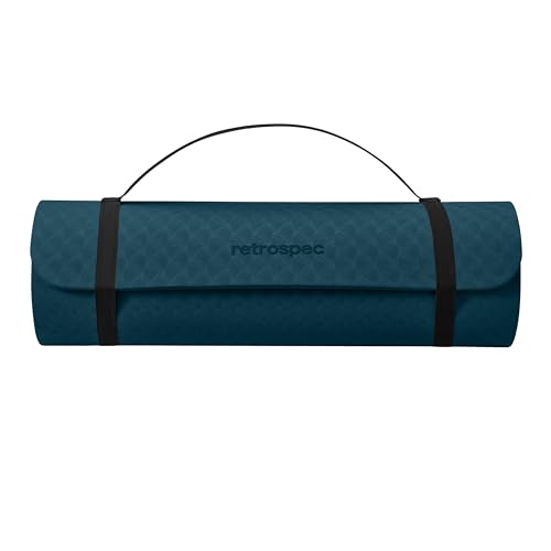 Retrospec Zuma Yoga Mat | 1/2 Inch Thick Non Slip Workout Mat | TPE Exercise Mat for Yoga, Pilates & Stretching | 72x24in - color: Ocean Blue