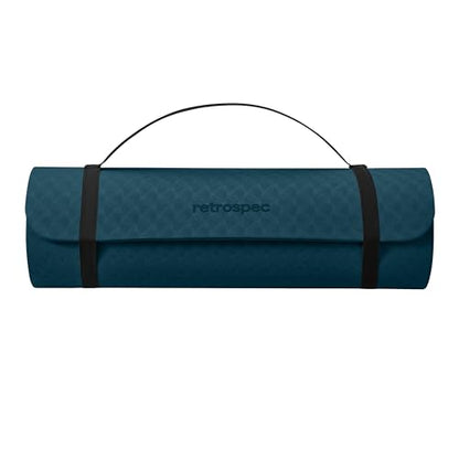 Retrospec Zuma Yoga Mat | 1/2 Inch Thick Non Slip Workout Mat | TPE Exercise Mat for Yoga, Pilates & Stretching | 72x24in - color: Ocean Blue