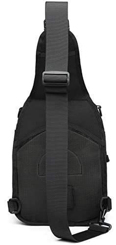 Tactical Sling Backpack With Holster Military Crossbody Bag for Men Single Shoulder Back Pack 10L - color: Black
