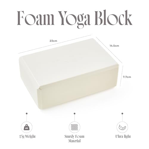 MYGA Yoga Block,Lightweight EVA Foam Yoga Brick,High Density Non-Slip Block for Yoga Poses, Pilates, Balance and Flexibility - color: Cream
