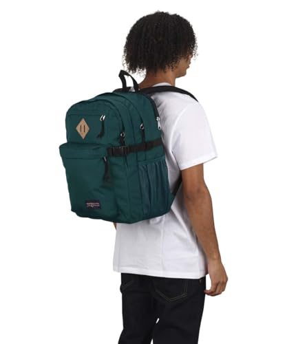JanSport Main Campus Backpack - Travel or Work Backpack with 15-Inch Laptop Sleeve and Dual Water Bottle Pockets, Deep Juniper - color: Deep Juniper
