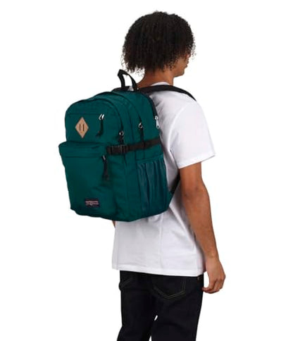 JanSport Main Campus Backpack - Travel or Work Backpack with 15-Inch Laptop Sleeve and Dual Water Bottle Pockets, Deep Juniper - color: Deep Juniper