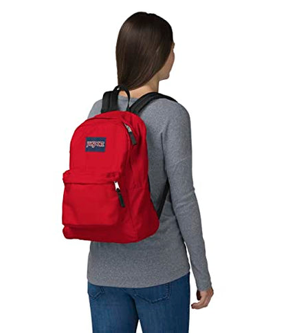 JanSport SuperBreak One Backpacks - Durable, Lightweight Bookbag with 1 Main Compartment, Front Utility Pocket with Built-in Organizer - Premium Backpack, Red Tape - color: Red Tape