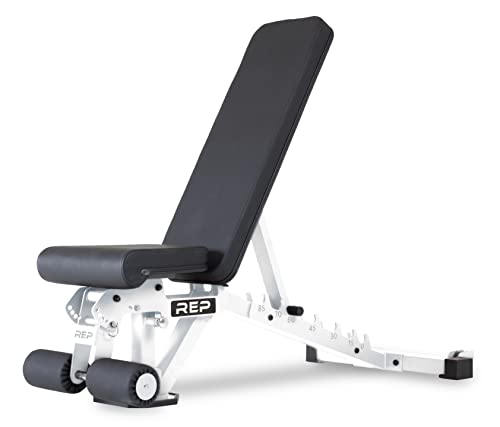Rep Fitness Adjustable Bench – AB-3000 FID – Flat/Incline/Decline - color: White