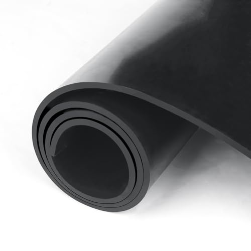 HooTown Solid Rubber Sheets Strips, 24” Wide x 1/5" Thick x 40” Long Neoprene Rubber Rolls Perfect for DIY Gasket Material, Sealing, Liner, Shield, Padding, Mat for Weather Stripping, No Adhesive - size: 24” Wide x 40” Long, style: 1/5" Thick