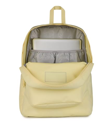 JanSport SuperBreak Plus Backpack with Padded 15-inch Laptop Sleeve and Integrated Bottle Pocket - Spacious and Durable Daypack for Work and Travel, Lemon Ice - color: Lemon Ice