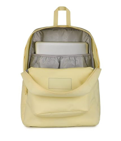 JanSport SuperBreak Plus Backpack with Padded 15-inch Laptop Sleeve and Integrated Bottle Pocket - Spacious and Durable Daypack for Work and Travel, Lemon Ice - color: Lemon Ice