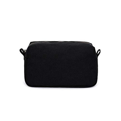 Organizer Bag -Lightweight Cosmetic Bag with Ring Clasp, Perfect Travel Makeup Bag for Women,nylon Stand Up Design (Black/Canvas) - color: Black/Canvas