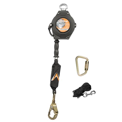 Malta Dynamics Edgehog Self Retracting Lifeline – 30’ Leading Edge Fall Protection Yoyo Cable, Class 2 Retractable Lanyard with Quick-Action Brake, OSHA and ANSI Compliant Safety Lanyard - size: 30 Foot