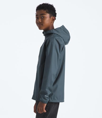 THE NORTH FACE Kids' Zipline Rain Jacket | Breathable Waterproof Rain Coat, Elastic Cuffs, Zip Pockets, Water Repellent - color: Granite Grey, size: Medium