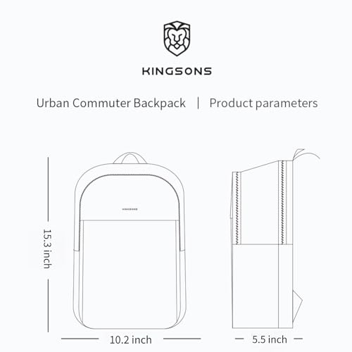 Kingsons Slim Travel Backpack With Luggage Strap,Black Business Backpack, Waterproof Nylon Commuter Bag for Work & Travel,Hiking, Red，Khaki (KS25002-Red-US-1) - color: Ks25002-red-us-1