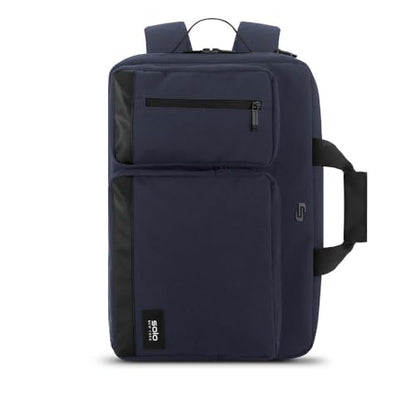 Solo New York Hybrid Briefcase Backpack - Laptop Carrying Bag for Women & Men, Fits 15.6" Computer, Adjustable - Duane, Black - color: Navy