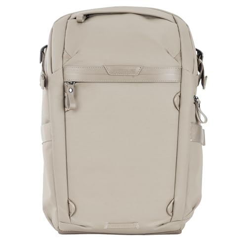 VANGUARD VEO Metro B20L Camera & Everyday Backpack (Cream) – Fits 70–200mm Attached, 14" Laptop Storage, Convertible Daypack Design, Carry-On Ready - color: Cream, size: 20L
