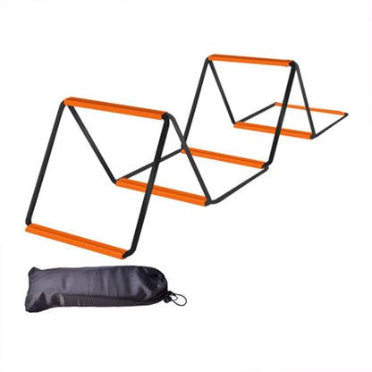 Agility Ladder Soccer Agility Ladder Football Speed Ladder Workout Agility Ladder Carbon Steel Foldable Suitable for Adults Athletes Coaches Team TRAI - size: 6 Grids With Bag