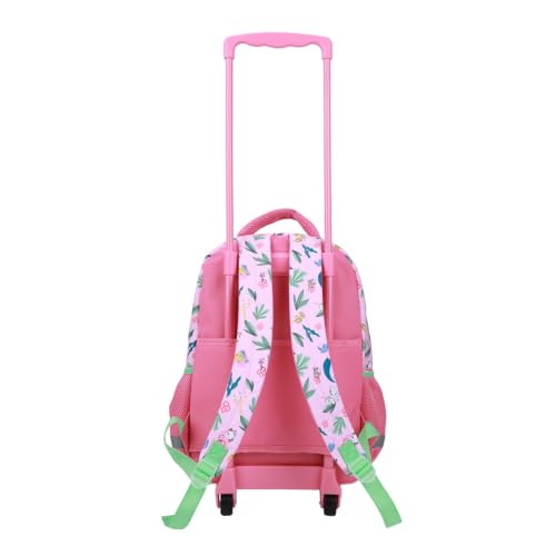 Disney 16" Princesses Girls Rolling Backpack with Adjustable Handle - color: Pink