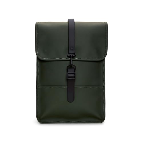 RAINS Backpack Mini - Green Waterproof Backpack for men and Women - Fits 13" Laptop - Durable Compact Water Resistant Bag for Everyday Use, Travel, and Work - 2 Year Warranty - color: Green, size: Mini