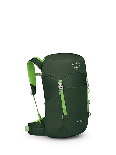 Osprey Jet 18L Kid's Hiking Backpack, Green OS - color: Green Canopy, size: 18L