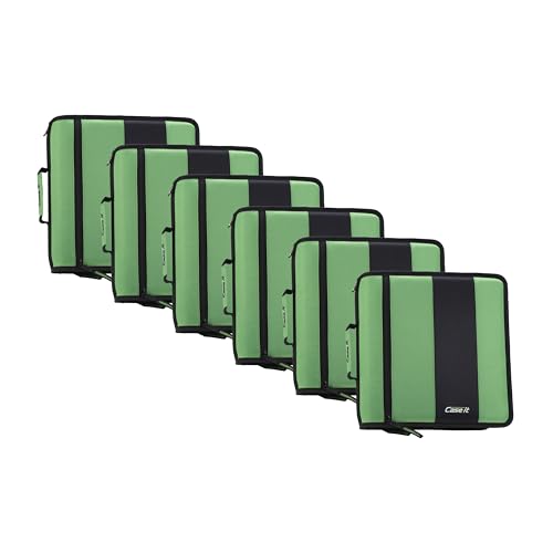Case-it Classic Zipper Binder | 2-Inch O-Rings, 350 Sheet Capacity, Multiple Storage Pockets & Shoulder Strap | School & Office Organizer | D-251 Canopy Green | 6 Pack - color: Canopy Green, size: 6 Pack