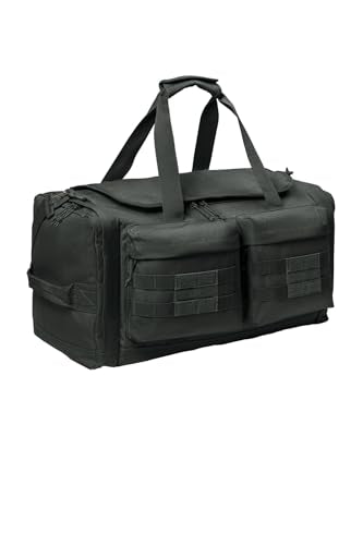 Tactical Gear bag Heavy Duty Duffel Gym bag/Tactical Backpack Custom Embroidered with your own text (Charcoal - Duffel Bag) - color: Charcoal - Duffel Bag