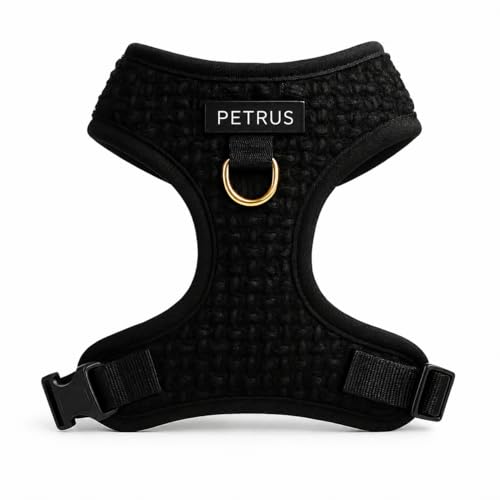 Premium No-Pull Dog Harness Soft Neoprene & Breathable Mesh Vest with Front & Back Clip D-Rings Adjustable Lightweight Walking Harness for Puppies, Small & Medium Dogs (Black Boucle, S) - color: Black Boucle, size: S: Neck=13.8-17.3''/Chest=16.1-21.3''