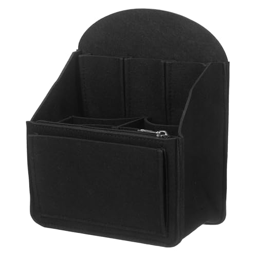 uxcell Purse Organizer Insert, Portable Felt Organizer Bags with Metal Zipper Multiple Compartments Purse Liner for Backpack Rucksack Handbag Shoulder Bag (7.7 x 4.7 x 10.4, Black) - color: Black, size: 7.7 x 4.7 x 10.4"