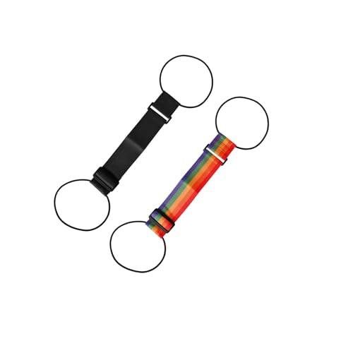 2PCS Luggage Straps, Adjustable Elastic Luggage Connector Straps, Multi-Functional Durable Travel Packing Straps for Securing Bags, Backpacks & Accessories(Black+Iridescent) - color: Black+Iridescent