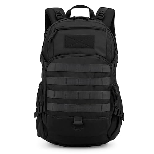 Mardingtop Military Tactical Backpack 25L Molle Hiking Backpack for Backpacking,Cycling and Biking - color: Black