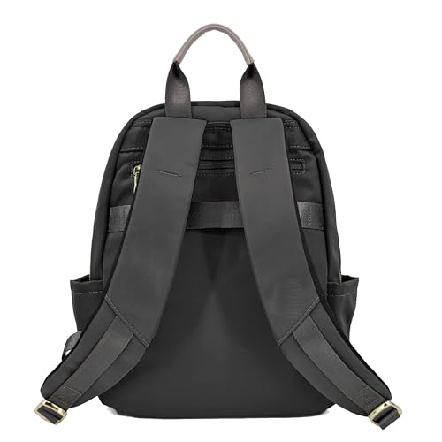 M-ioi-M Medium Backpack Purse for Women, Fashion Nylon Daypack with Gold Hardware, Lightweight Water-Resistant Rucksack for College, Work, Travel, Everyday Use, Fits 13–14" Laptop (Space Gray,Medium) - color: Space Gray,medium