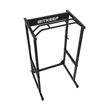 RitKeep RMAX 2250 Power Rack, 1200 lb Capacity Multi-Function Squat Rack and Weight Cage for Strength Training with Pull-Up Bar, Safety Bars, J-Hooks for Home Gym and Garage Gym - color: Black