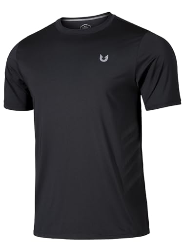 NORTHYARD Men's Workout Athletic Shirts Gym Running T-Shirts Tennis Quick Dry Short Sleeve Shirt Active Lightweight Sports - color: Black, size: XX-Large