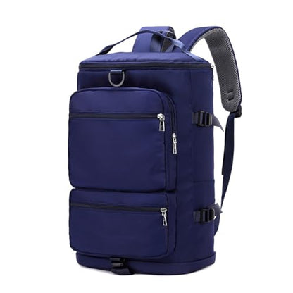 Men's Fitness Travel Bag/Women's Sports Yoga Bag with Shoe Compartment, Carry Weekend/OvernightWaterproof Camping Backpack, Flight Approved, 35L，Navy blue - color: Navy Blue