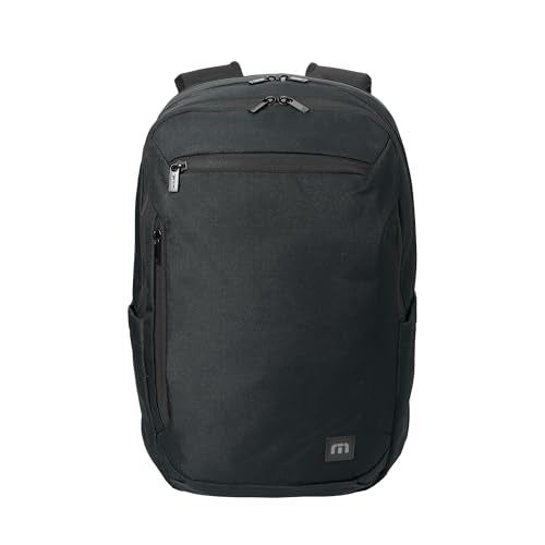 TravisMathew Duration Backpack with Laptop Sleeve, Black | Water-Resistant, For Work, Travel, Hiking, School - color: Black