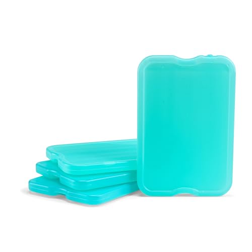 Cool Coolers by Fit & Fresh 4 Pack XL Slim Ice Packs, Quick Freeze Space Saving Reusable Ice Packs for Lunch Boxes or Coolers - color: Green 8 PK