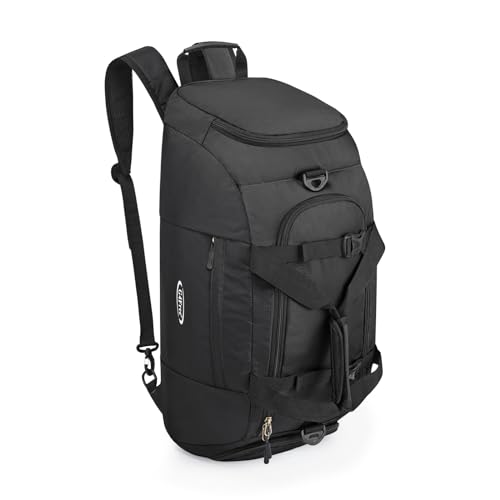 40L/70L 3-Way Duffle Bag Gym Sport Duffel Backpack Shoe Compartment | Foldable Packable,Water-resistant Nylon, Large Capacity, for Travel, Weekender, Black - color: Black