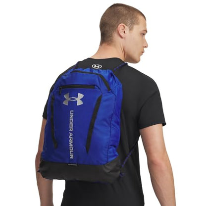 Under Armour Unisex Hustle Sackpack, (400) Royal/Black/Metallic Silver, One Size Fits Most - color: (400) Royal / Black / Metallic Silver