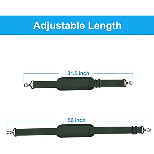 MOSISO 56 inch Shoulder Strap, Adjustable Thick Soft Universal Replacement Non-Slip Fit Padded with Metal Swivel Hooks for Laptop Shoulder Bag/Laptop Messenger Bag/Crossbody Bag, Emerald Green - color: Emerald Green