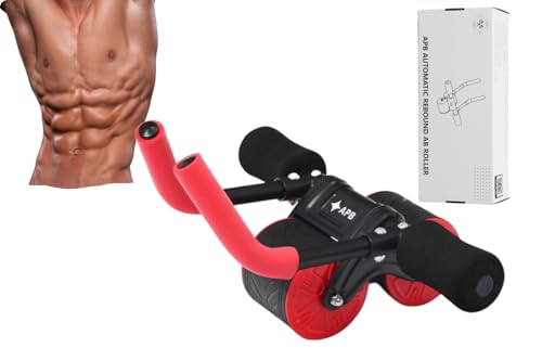 APB Blast Ab Roller, with thick elbow support with resistance spring. Ab workout for Abdonimal and Core strength Exercise. Equipment for a Home Gym and a Home Workout, Red