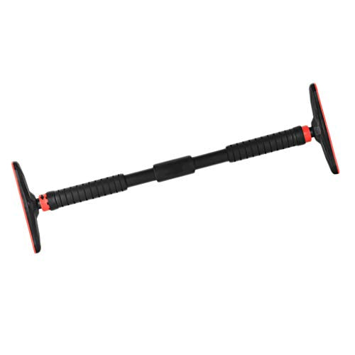 Chin up bar Pull Up Bar for Doorway Chin Up Bar No Screw Installation Upper Body Workout Bar Exercise Fitness Workout Bar Adjustable Width Strength Training Pull-Up Bars - color: Red,Black, size: 90-130CM