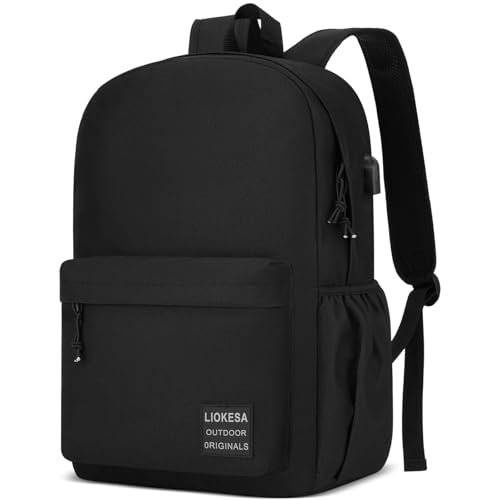 Large Casual Laptop Backpack,School Backpack Large Bookbag with USB for High School College Students Office Business Fits 17.3 Inch Notebook, Black - size: 1Pcs-17.3 Inch