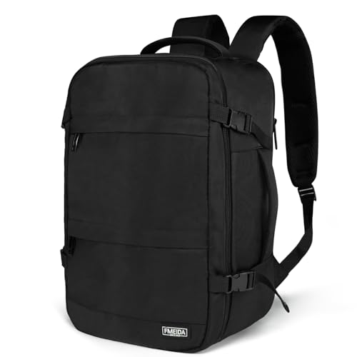 Fmeida Flight Approved Carry On Backpack for Ryanair Fits 14" Laptop - 20L Underseat Airplane Approved Weekender Bag, Anti-Theft Travel Backpack, Personal Item Bag Black - color: Black, size: Small