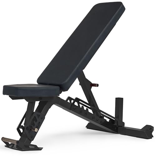 Rep Nighthawk Adjustable Weight Bench | Home Gym Incline Decline Flat Workout Bench | Heavy Duty Fitness and Strength Training Equipment | Foldable Space Saving Design - color: Black | Matte