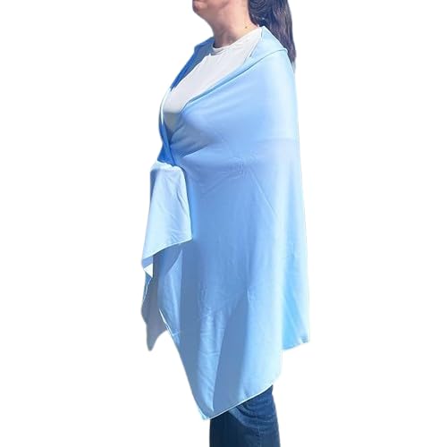 SHAKEitCOOL Large Cooling Shawl - Instant Heat Relief for Outdoor Events - color: Blue Sky