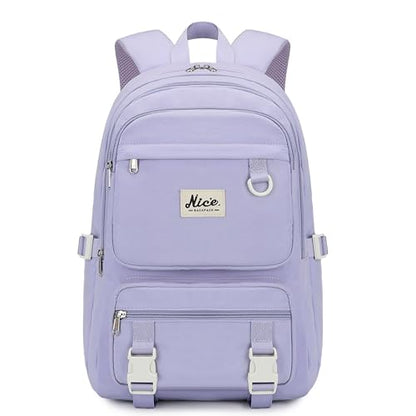 Laptop Backpack for Women College High Schoolbag Big Students Bookbags Large Multi pocket Travel Daypack Casual (Purple) - color: Purple