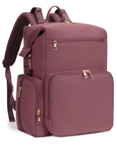 CEI-CEI Neoprene Diaper Bag Backpack Large Newborn Baby Maternity Bags Waterproof Travel Backpack for Mom Dad with Insulated Pockets,Changing Pad - color: Pink