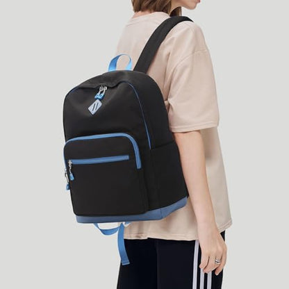 Lohol Classic Backpack for Girls Boys Teens, Lightweight Bookbag for School Travel College (Balck/Blue) - color: Black/Blue