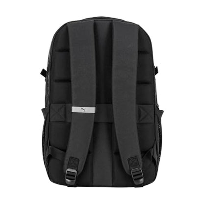PUMA Range Backpack with Padded Straps, Laptop Sleeve & Luggage Strap, Black, One Size - color: Black