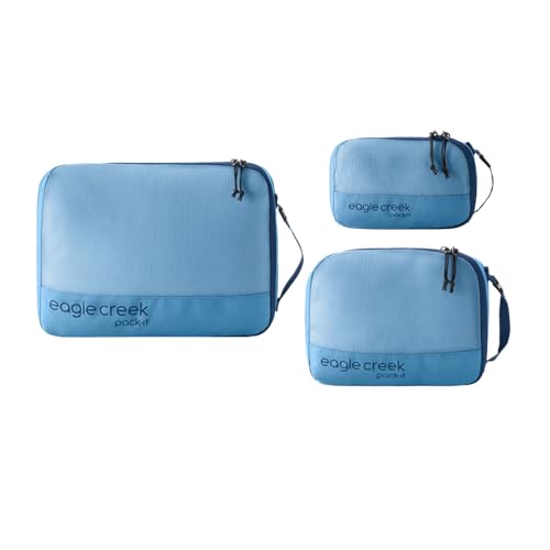 Eagle Creek Pack-It Reveal Cube Set - Packing Cubes for Compartmentalizing Luggage - Durable - Ultra-Lightweight - Water-Resistant - Easy Grab Zipper Pull - Mesh Windows - Blue Dawn - XS/S/M - color: Blue Dawn