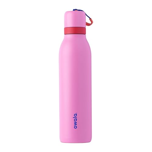 Owala FreeSip Twist Insulated Stainless Steel Water Bottle with Straw for Sports and Travel, BPA-Free, 24-oz, Fruit Punch - color: Fruit Punch, size: 24 Ounces